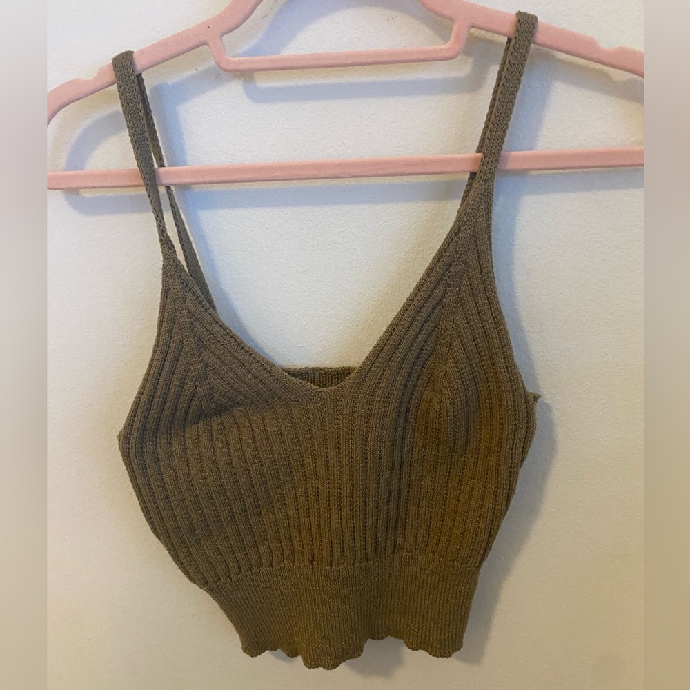 Knitted crop top tank top
